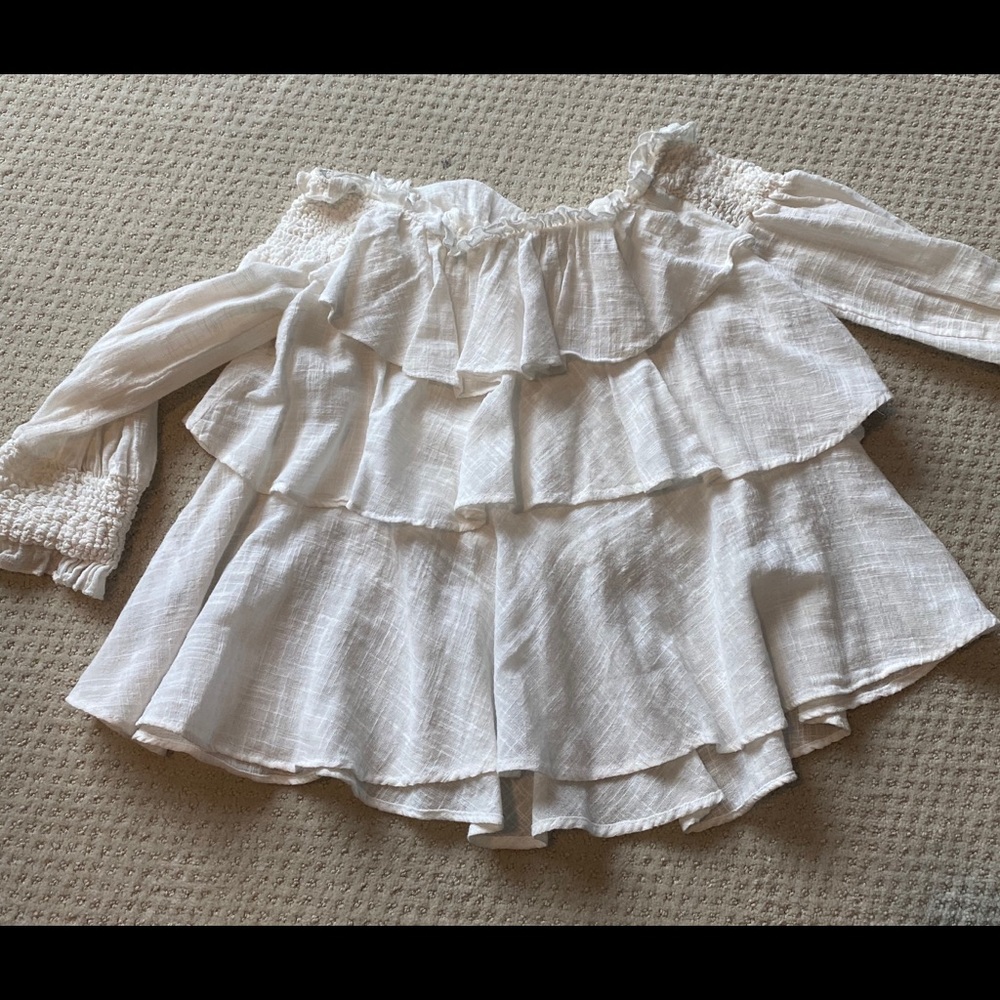 Zara off the shoulder linen top